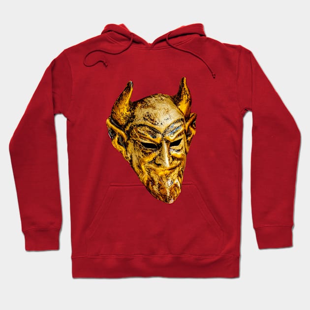 Golden Devil Mask Hoodie by dalyndigaital2@gmail.com